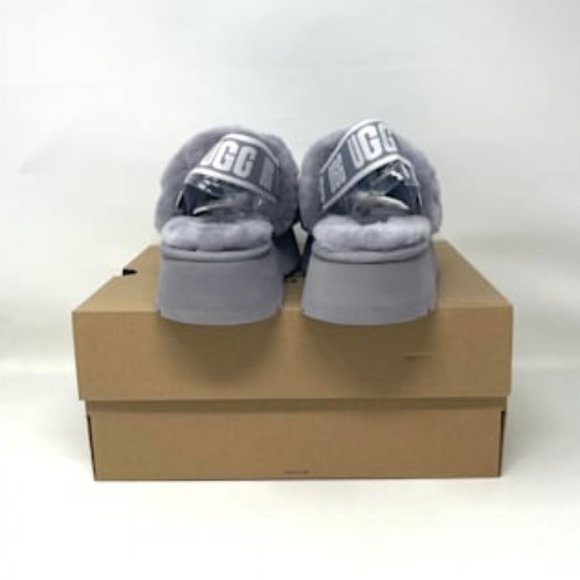UGG Women's DISCO Slides Gray White Women's Size 1112258 SAMT - Picture 2 of 11